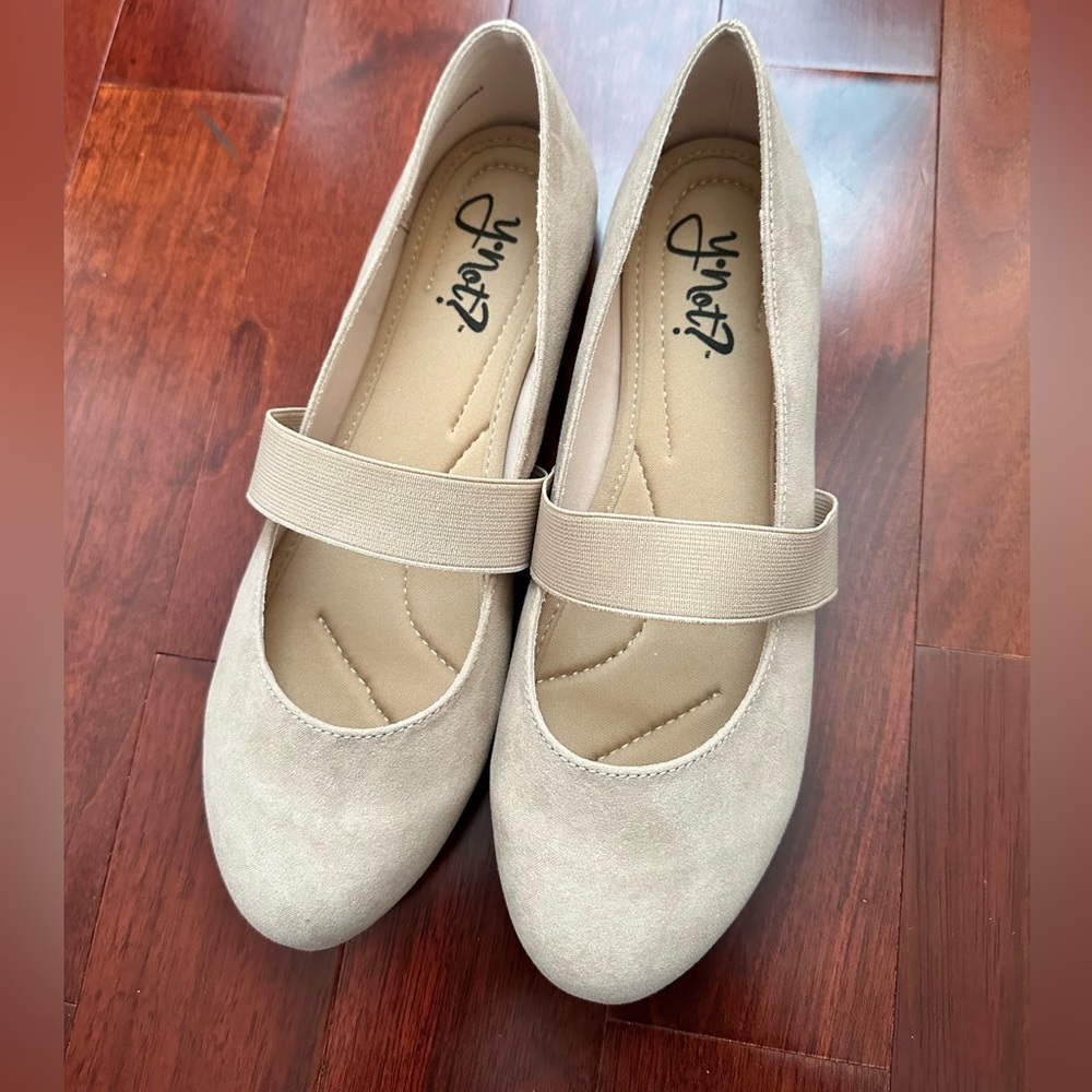 Beige Y not? Size 7 woman’s.